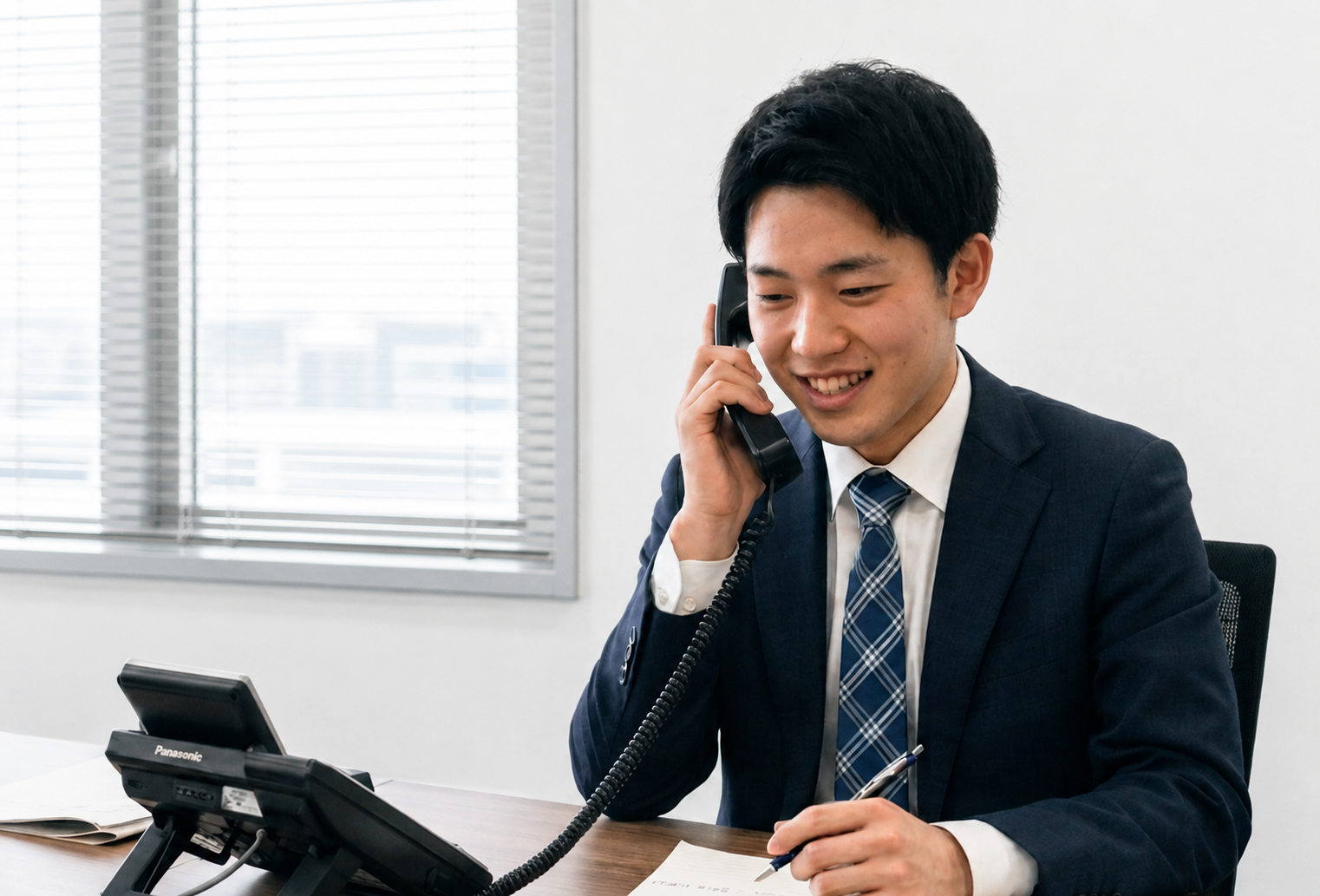 電話応対をする様子